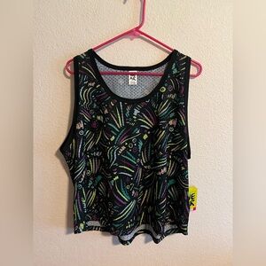 💃🏾 NWT Zumba Fitness Black and Multicolor Tank Top XXL